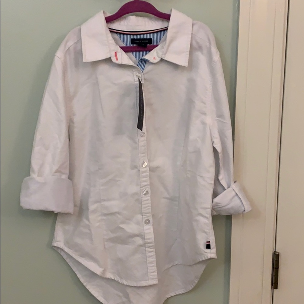 New with tags Tommy Hilfiger white button down
